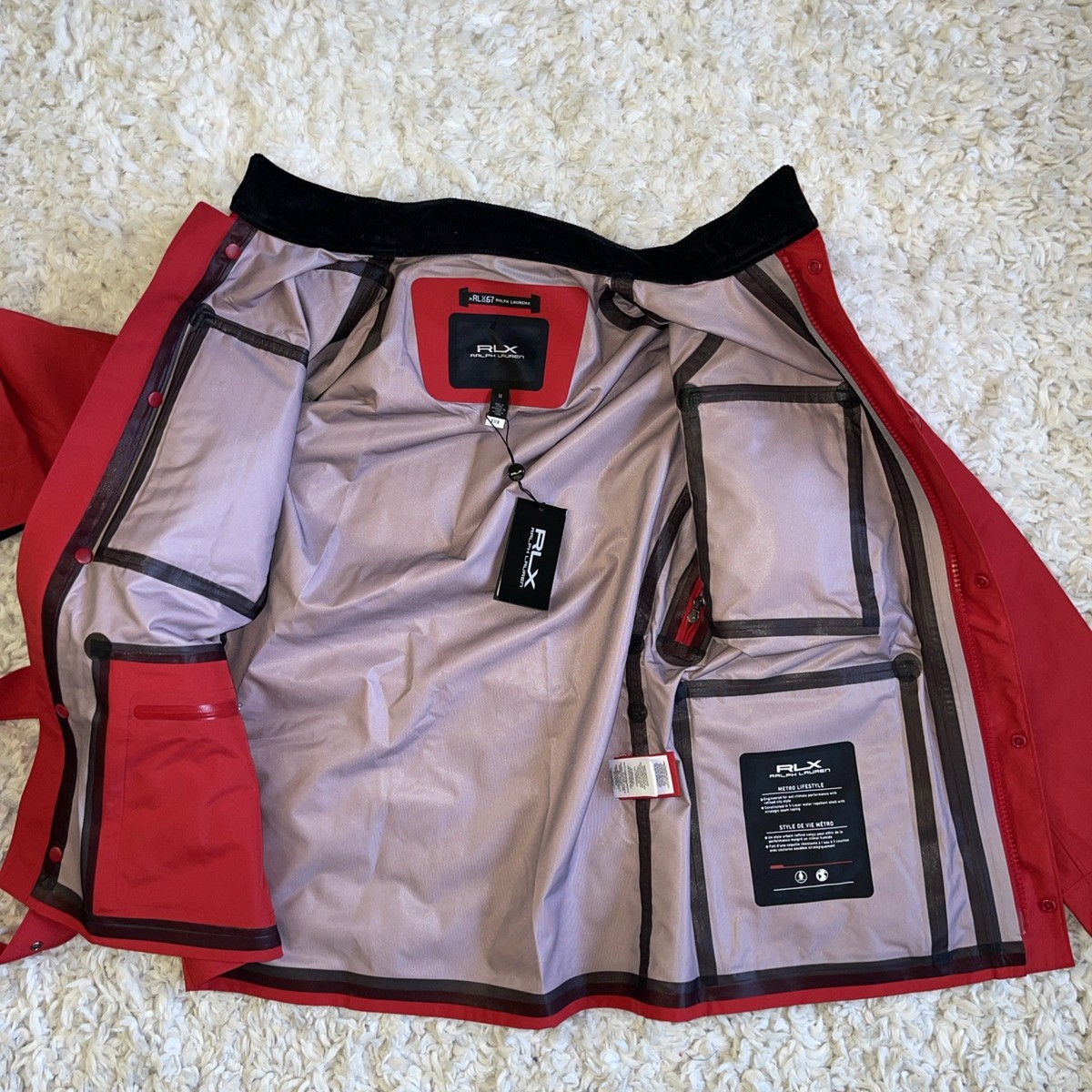 RLX Polo Ralph Lauren Metro Jacket Mens MED Red Barn Chore Rain