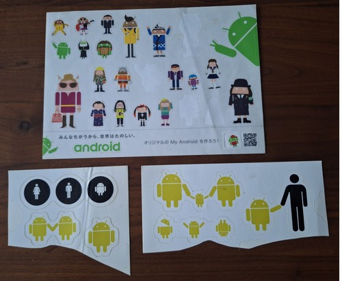 Rare Android Decals Stickers Japan Sheet - missing a few Google