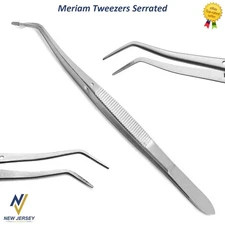 Meriam Tweezer Curved Dental Surgery 16 cm Surgical Medical Serrated Margalla