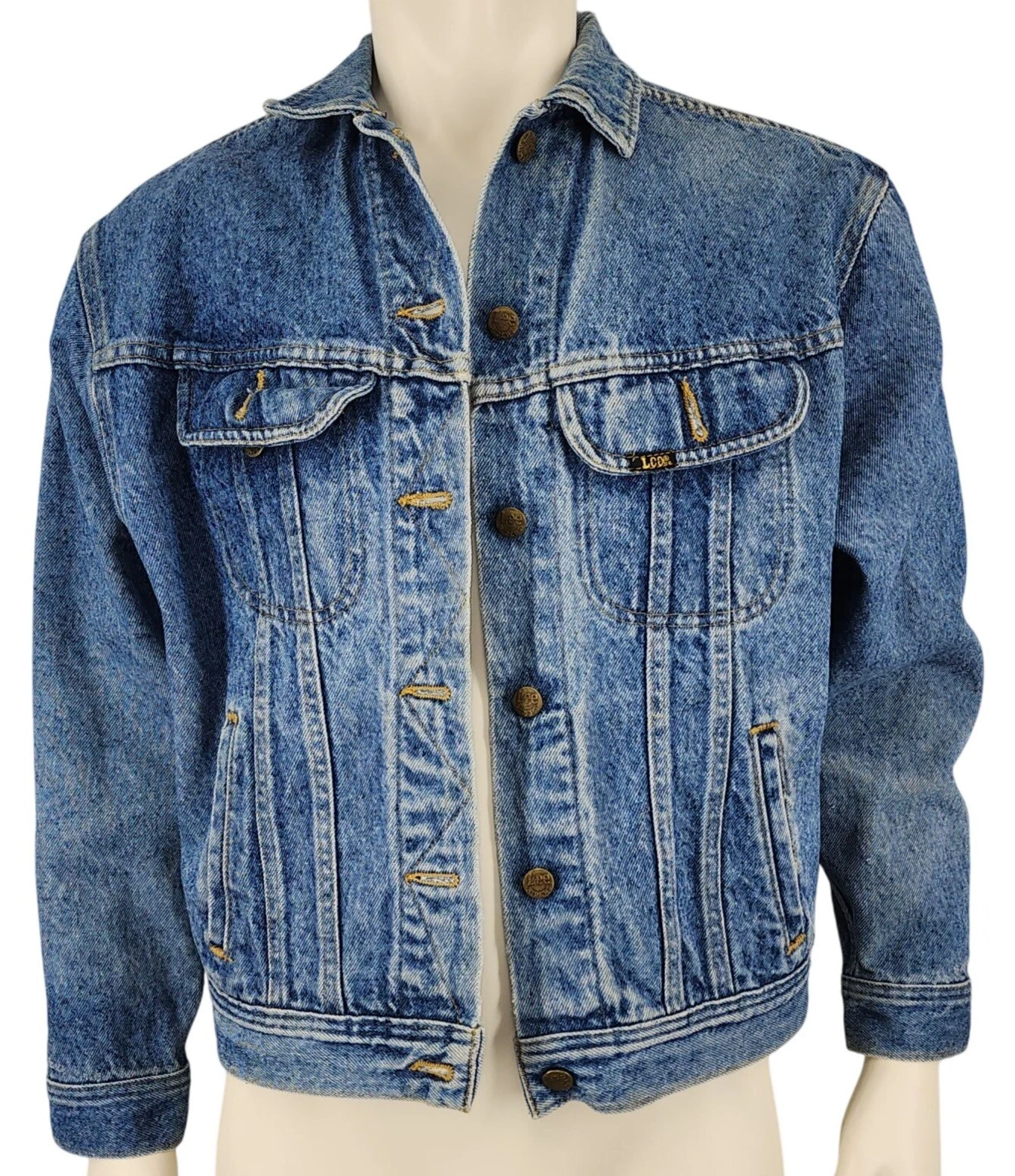 Men's Vintage Lee Riders Denim Jacket Blue Trucker Workwear Large Cotton