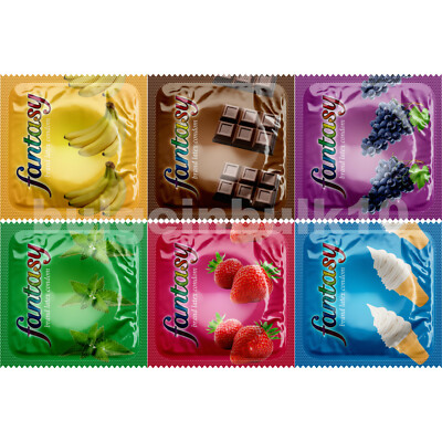 Fantasy Assorted Flavors Sugar-Free Lubricated Bulk Condoms - Choose Quantity
