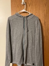 Women's LL Bean Heather Gray Sweatshirt Hoodie Lined Full Zip Size XL