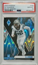 2023 Panini Phoenix Black Seismic #4/10 DJ Johnson Rookie RC #180 PSA 10 GEM MT