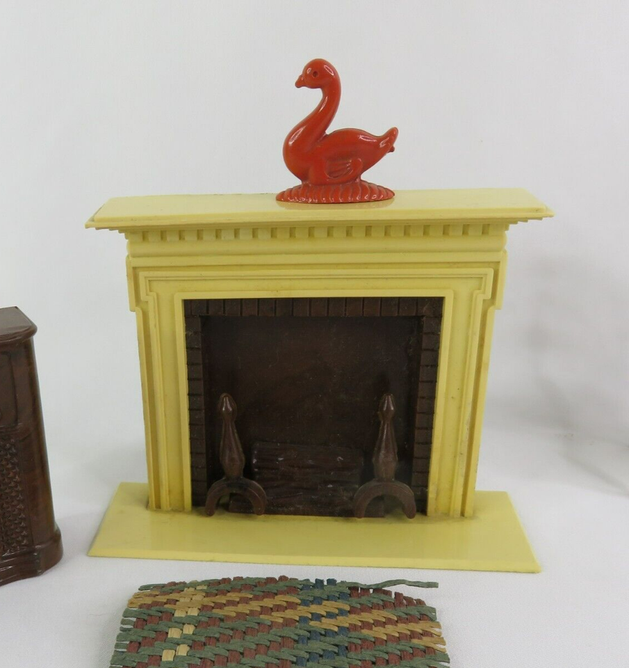 Vintage Renewal Plastic Doll Furniture Living Room Set 1940s Lot Of 14