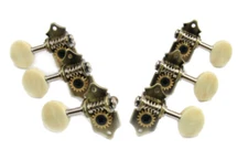 1/16 Acoustic guitar open geared machine head, antique brass plated 326AB-PSI