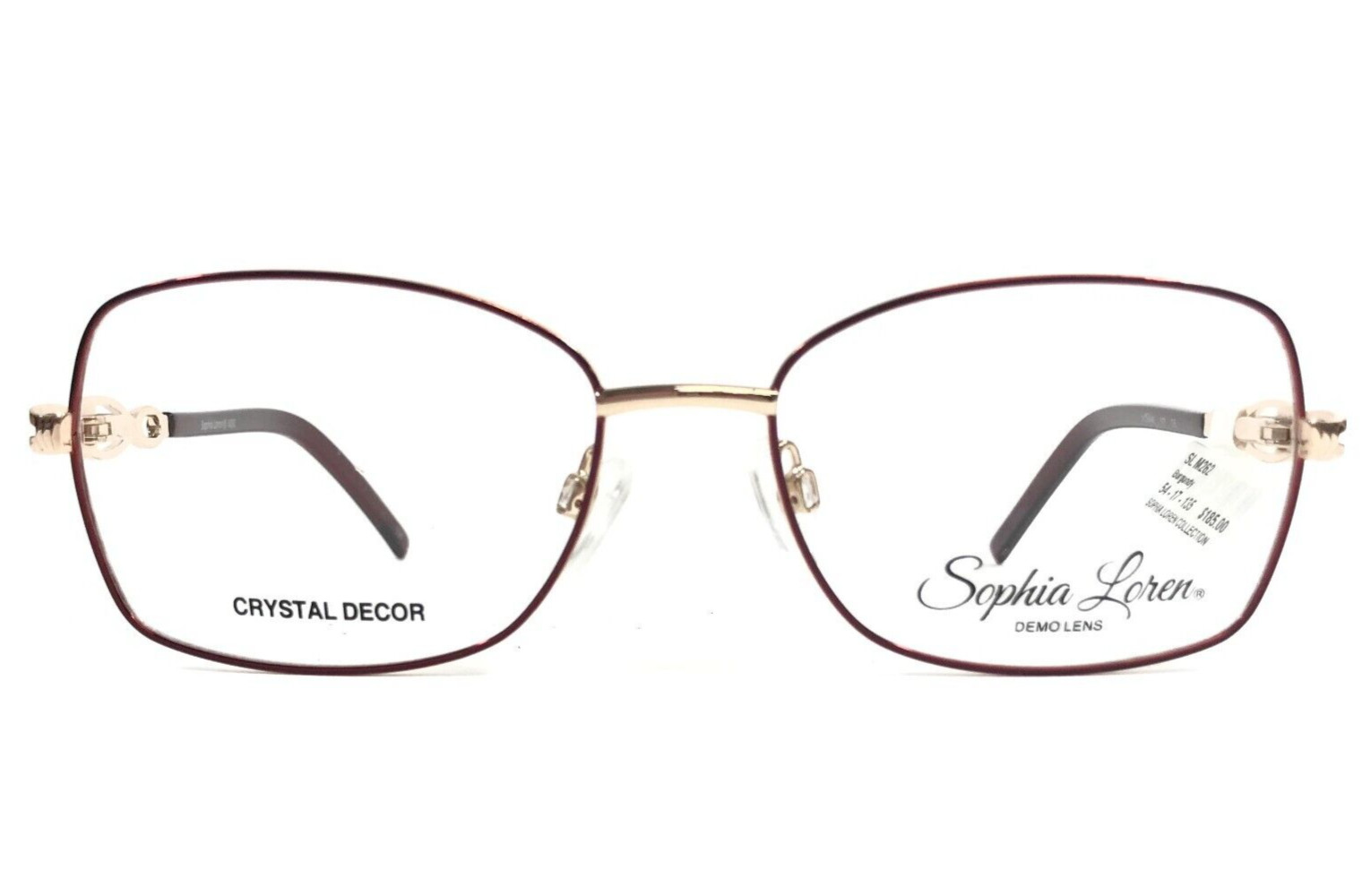 Оправа для очков Sophia Loren M262 077 Бордового цвета с золотыми кристаллами 54-17-135