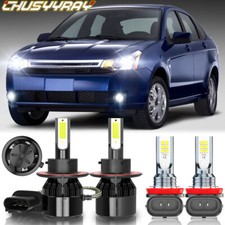 For Ford Focus 2008-2011 4x White Led Headlights Highlow Beam Fog Light Combo