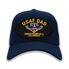 USAF Air Force Dad – Proud Father of a US Airman Trucker Hat or Ball Cap