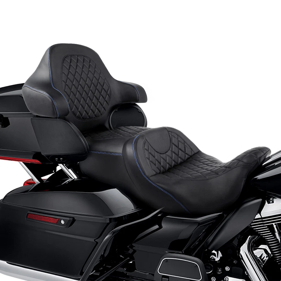 Almohadilla de respaldo de asiento de conductor pasajero apta para Harley Touring Road Glide 2014-2023 Foto 4 de 4