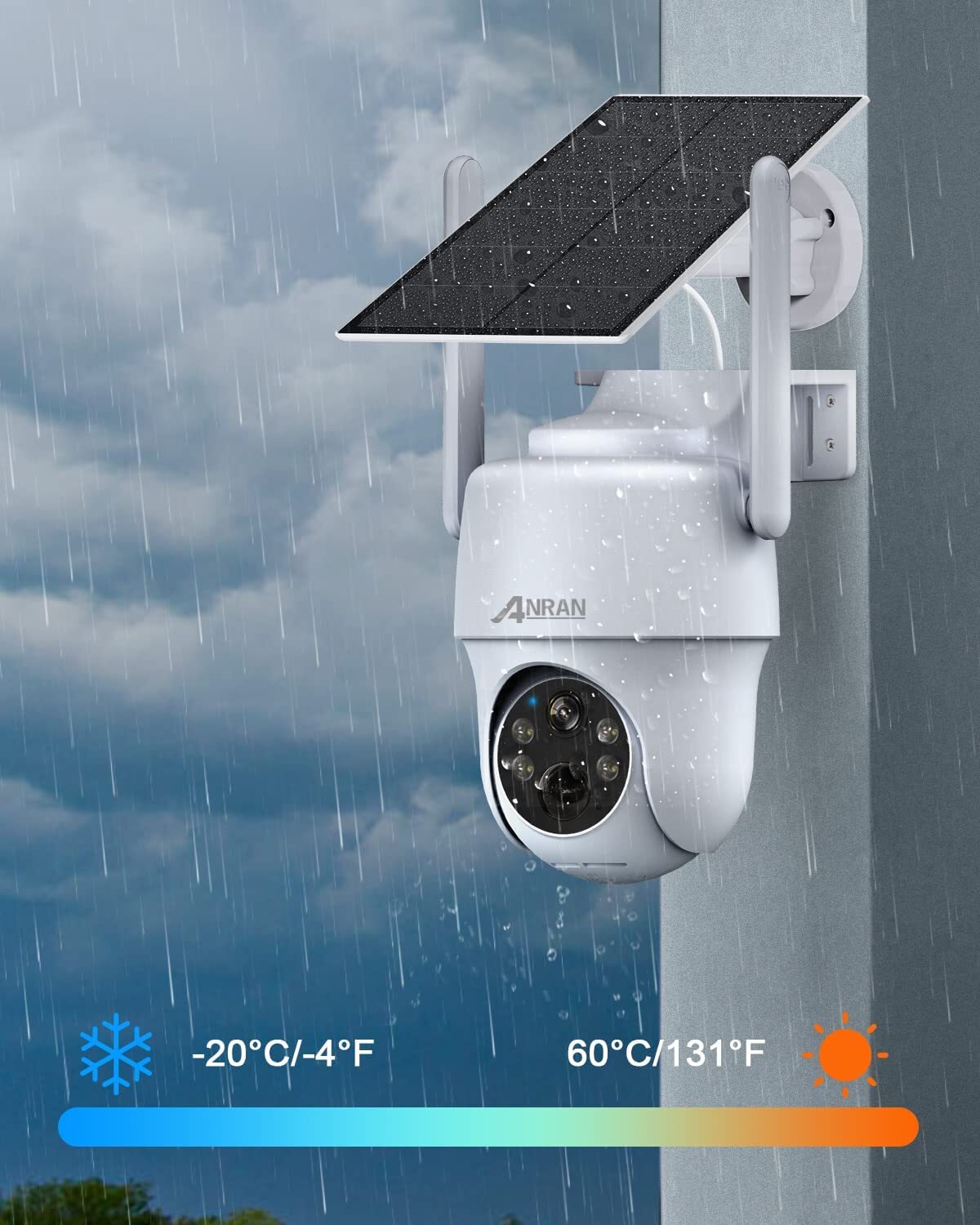 ANRAN 4G LTE Cellular Solar Security Camera Wireless PTZ Outdoor w/ Sim Card G1