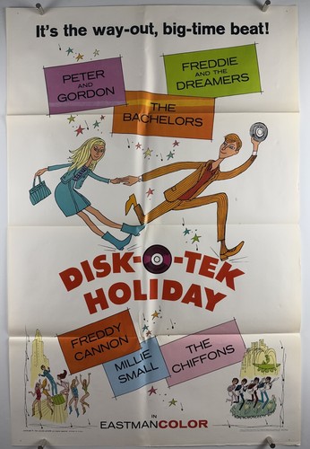 DISK-O-TEK HOLIDAY Movie Poster (VeryFine-) One Sheet '66 Rock & Roll 24934