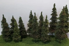 MOOSE CREEK TREES - Variety Pack #C - 12 pcs (4"x5)  (5"x4)  (6"x3) HO N Z scale