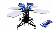 4 Color 4 Station Silk Screen Printing Machine Press Shirt Printer Double Rotary