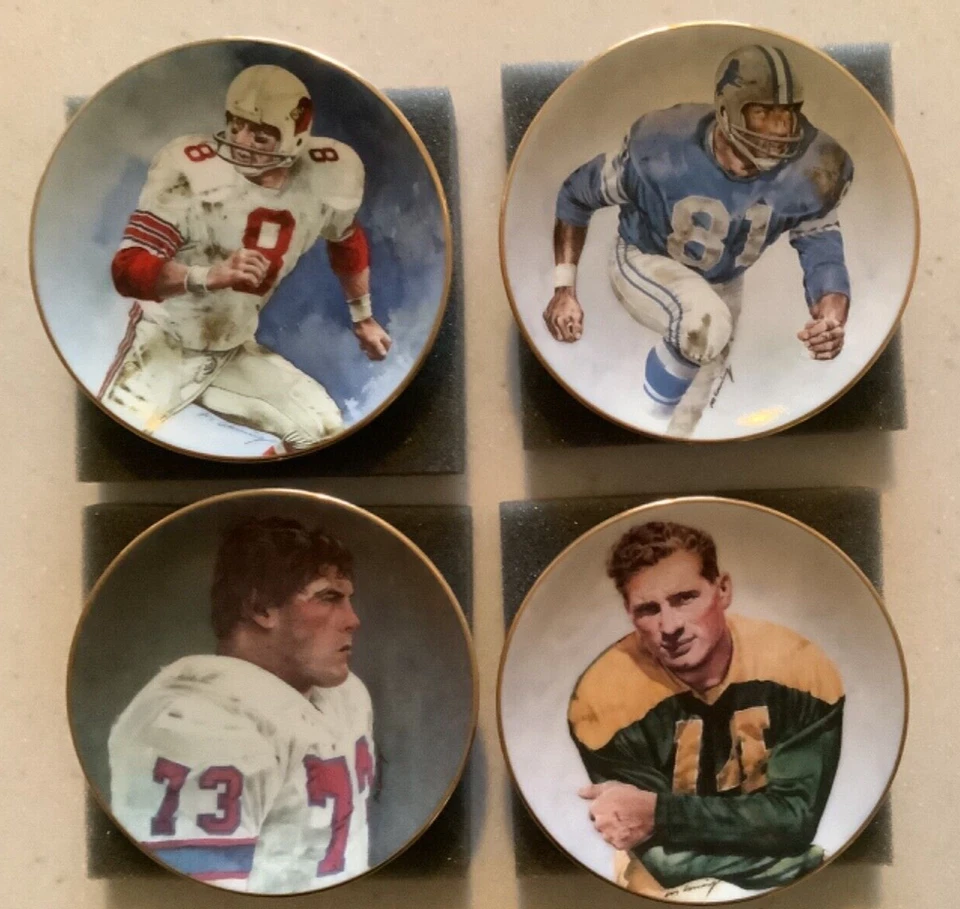 BRADFORD EXCHANGE NFL MINI PLATE 75TH ANN. ALL TIME TEAM LOT OF 18 COA - Image 3 of 4