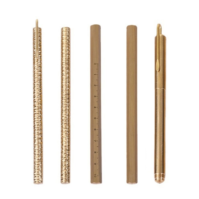 Brass Siging Pen Metal Gel Pen Smooth to Write Refillable Guest Sign In Pen