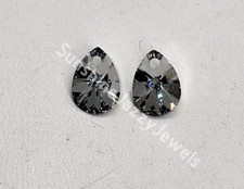 2pc Swarovski Crystal Comet Argent Light CAL 10mm Mini Pear 6128 Pendants