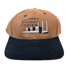 Vintage Jeffrey Energy Center Brown Black Snapback Trucker Hat Cap