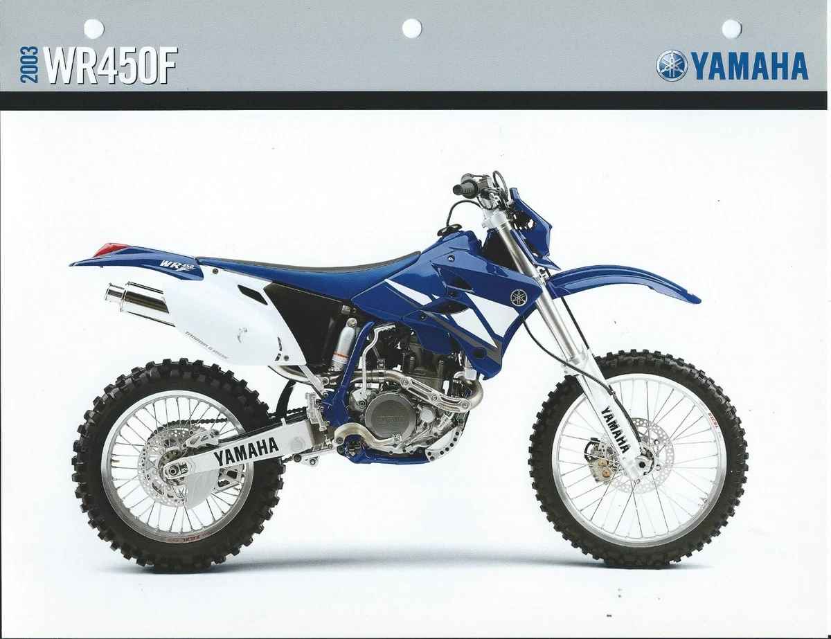 Motorcycle Data Sheet Yamaha WR450F Team Blue White 2003