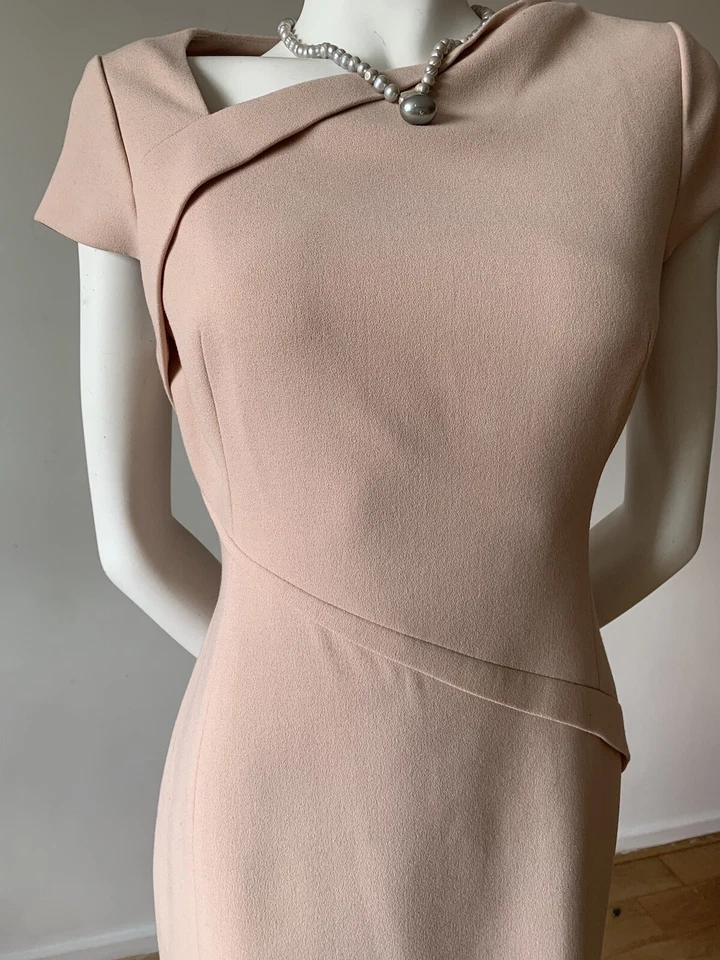 NEW L.K.BENNETT DR SISSY DRESS SIZE UK 12 US 8 COLOUR BARLEY SUGAR POLYESTER VI - Image 2 of 4