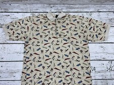 VTG Bobby Jones Shop Rite Classic LPGA Embroidered All Over Print Golf Polo - XL