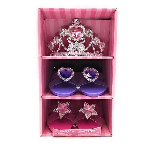 Oojami Princess Dress Up Set - Tiara, 2 Pairs of Shoes Pretend Play Accessories