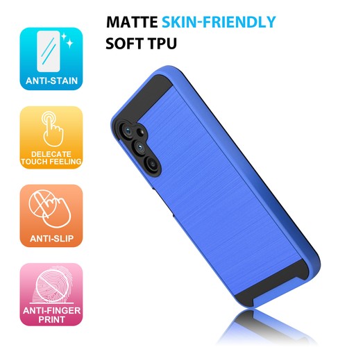 For Samsung Galaxy A14 A54 5G Phone Case Brushed Armor Cover +Tempered Glass - Picture 11 of 26