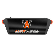 Aluminum Black Side Mount Front Turbo Intercooler 700x300x100mm 3 Inlet Outlet