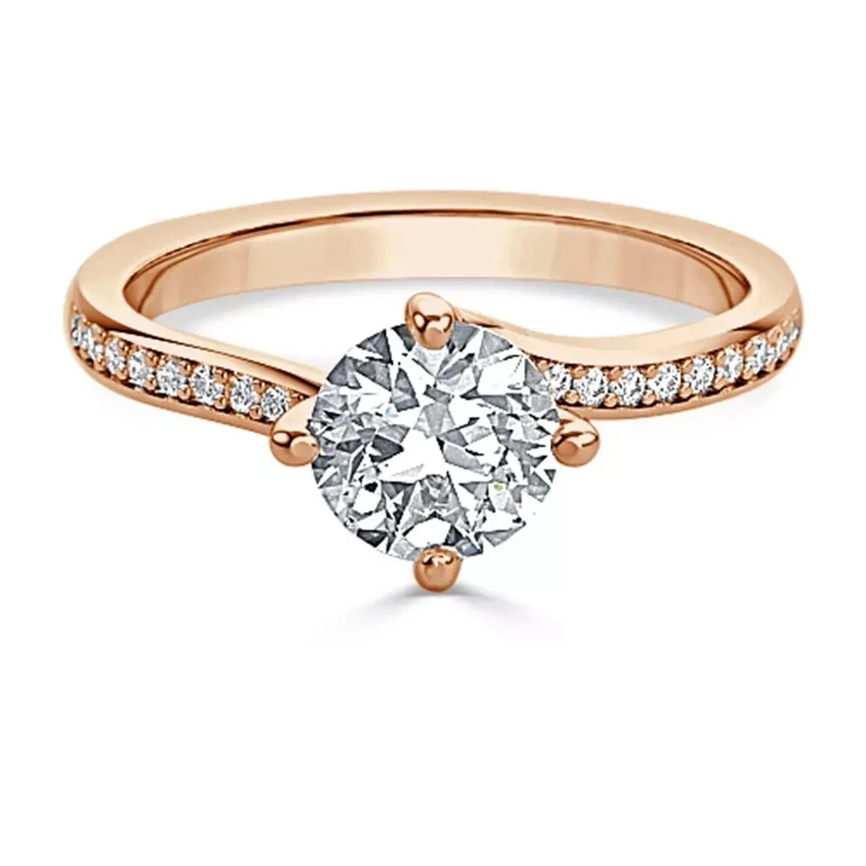 0.70 Ct Lab Grown CVD Diamond Wedding Solitaire Ring 18k Solid Rose Gold - Image 2 of 4