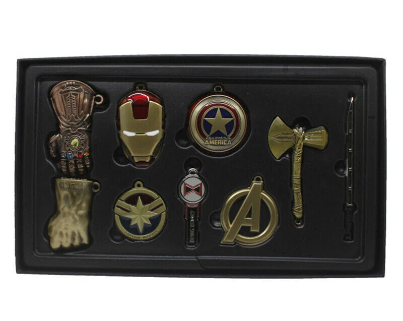 Conjunto de chaveiro Avengers: Endgame Thanos Infinity Manopla Marvel Cos pingente presentes - Imagem 2 de 4