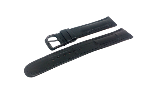 Cinturino Orologio Morellato 18mm – Pelle Coccodrillo Autentica, Nero, Cucito, Italiano