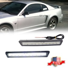 Clear Lens Rear Bumper White Led Side Marker Lights For 1999-2004 Ford Mustang
