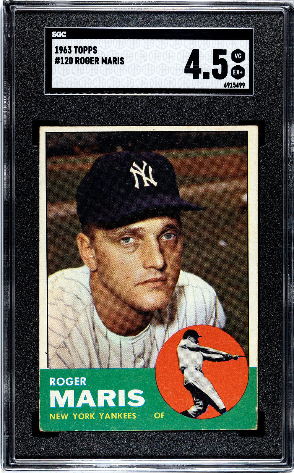 1963 Topps Baseball - #120 Roger Maris New York Yankees SGC Graded 4.5
