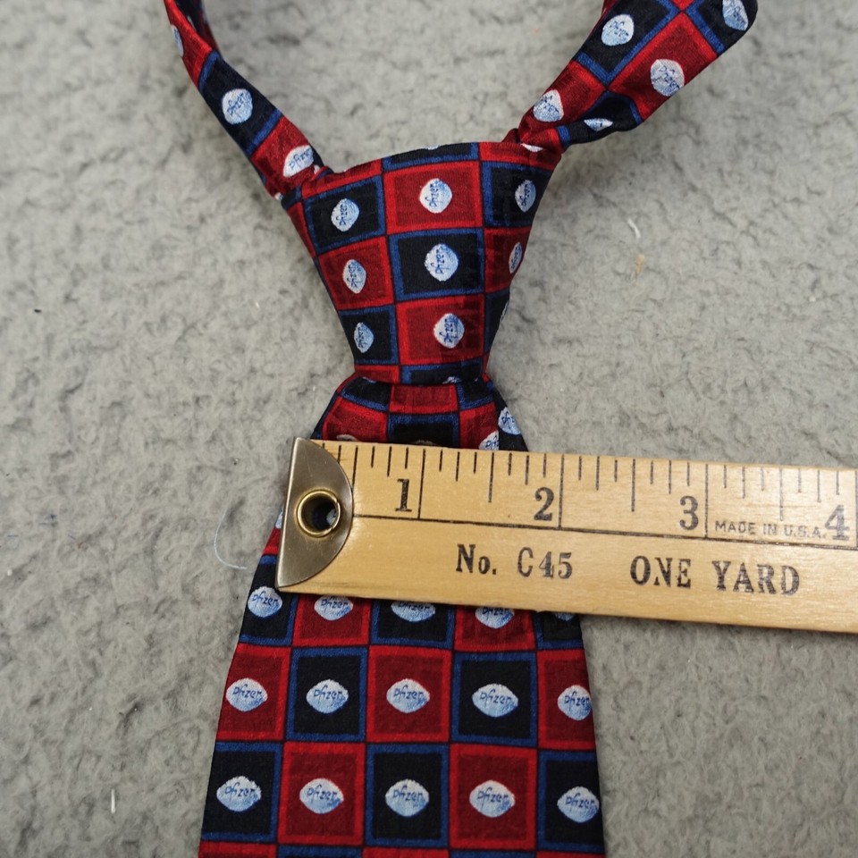 PFIZER TIE VIAGRA LITTLE BLUE PILL PATTERN SILK NECKTIE DRUG REP PROMO