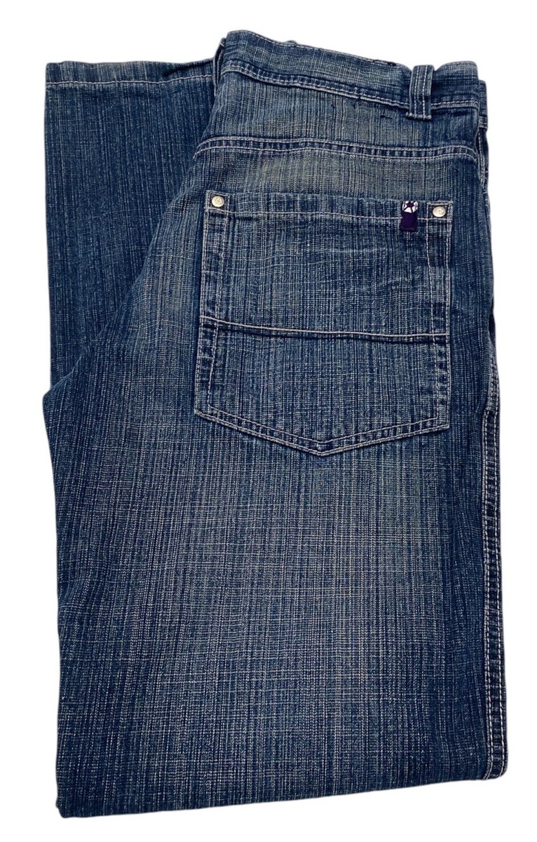 Vintage Y2K Southpole Baggy Jeans Purple Tab Wide Leg Mens 34x33