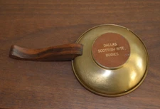 Ashtray Masons Masonic DALLAS SCOTTISH RITE BODIES MCM Vintage COPPER/WOOD RARE