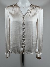 Banana Republic Sheer Button Up Womens XS Pink Minimalist Career Blouse