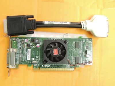 DELL AMD Radeon HD6350 512MB Low Profile Graphic Card 01CX3M & Dual Port Cable
