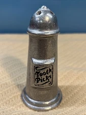 Vintage Pewter Toothpick Holder In Original Box