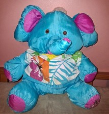 VTG 1987 Fisher Price The Wild Puffalump 18" Blue Elephant