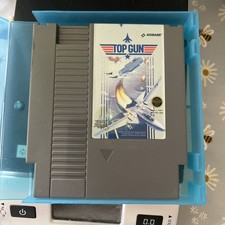 Top Gun Nintendo NES Game Cartridge and Protective Case Konami