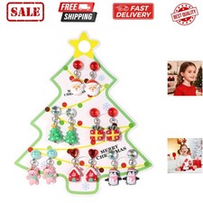 Clip On Earrings for Little Girls, Bling Rainbow Earrings for Kids Party Favor