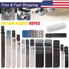 48PC T-shank Assorted Jig Saw Blades Set Wood Plastic Metal Cutting Jigsaw Blade