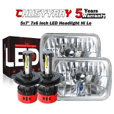 Pair 5X7 7x6inch LED headlights Hi-Lo Beam For International IHC 9200 9900 9400i