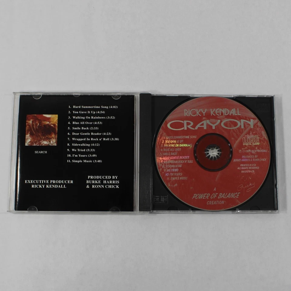 Ricky Kendall Crayon CD 1995 Pop Rock BMI Records Good Condition, As-Is - Image 2 of 4