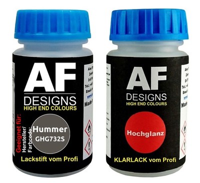 Lackstift für Hummer GHG732S Warm Mist Metallic + Klarlack je 50ml Autolack Basi