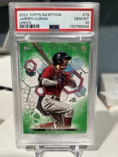 2022 Topps Inception Jarren Duran RC Green Prizm Card #79 PSA 10 GEM