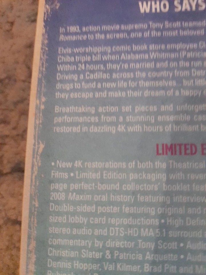 True Romance Arrow Limited Edition UK Region B Blu-ray - Image 3 of 4