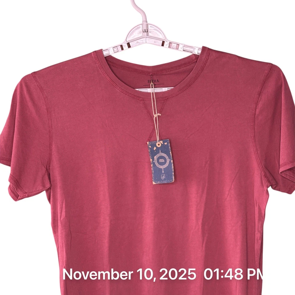 Camiseta Sitka Para Hombre Mediana Roja Algodón Manga Corta Nueva Foto 4 de 4