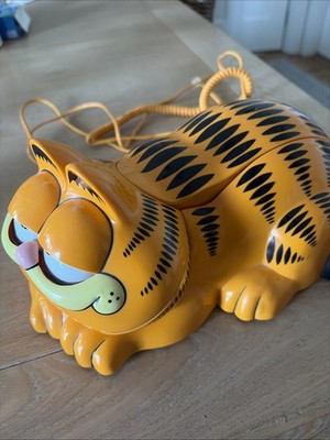 Vintage Tyco Garfield Landline Phone Eyes Stuck Open - UNTESTED