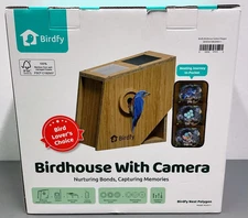 Birdfy Smart Bamboo Bird House with Solar Powered AI Camera NI-8311 *NIB*